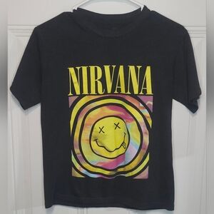 Nirvana Band Tee Shirt Black Tiedie Extra Small
